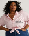 Elbe Stretch Poplin Shirt Classic Fit - Pink/White Stripe Image Thumbnmail #3