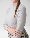 Ali Long Sleeve Contrast Stitch Top - Grey Image Thumbnmail #1