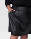 Taylor Vegan Leather Skirt - Black Image Thumbnmail #7