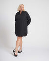 Hannah Stretch Cotton Chambray Shirtdress - Black Image Thumbnmail #1