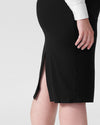 Lynn Luxe Twill Pencil Skirt - Black Image Thumbnmail #5