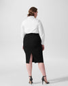 Lynn Luxe Twill Pencil Skirt - Black Image Thumbnmail #4