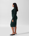 Lynn Luxe Twill Pencil Skirt - Forest Green Image Thumbnmail #2
