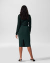Lynn Luxe Twill Pencil Skirt - Forest Green Image Thumbnmail #4