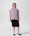 Alex Short Sleeve Shirred Top - Orchid Image Thumbnmail #5