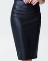 Sillaro Vegan Leather Pencil Skirt - Black Image Thumbnmail #2
