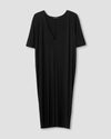 Teresa Liquid Jersey V-Neck Dress - Black Image Thumbnmail #2