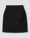 Harper Stretch Cotton Twill Cargo Skirt - Black Image Thumbnmail #2