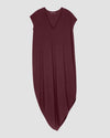 Iconic Geneva V-Neck Dress - Black Cherry Image Thumbnmail #2